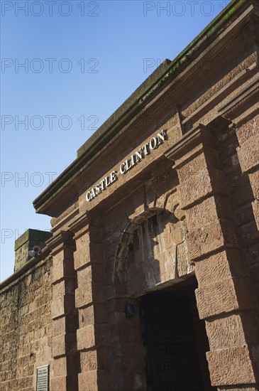 USA, New York State, New York City, Low angle view of Clinton Castle facade.