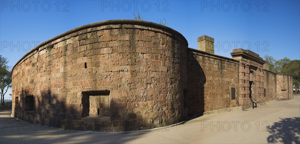 USA, New York State, New York City, Low angle view of Clinton Castle facade.