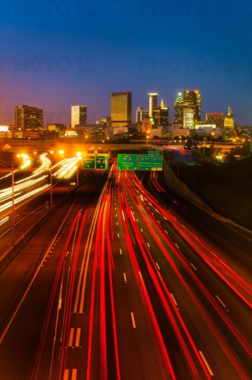 USA, Georgia, Atlanta, Traffic at downtown.