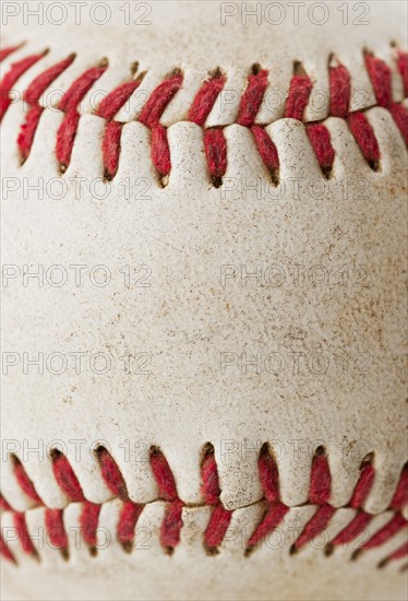 Close-up of baseball ball.