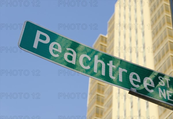 USA, Georgia, Atlanta, Low angle view of Peachtree Center.