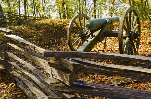 USA, Georgia, Kennesaw, Cannon at Kennesaw Battlefield Park.