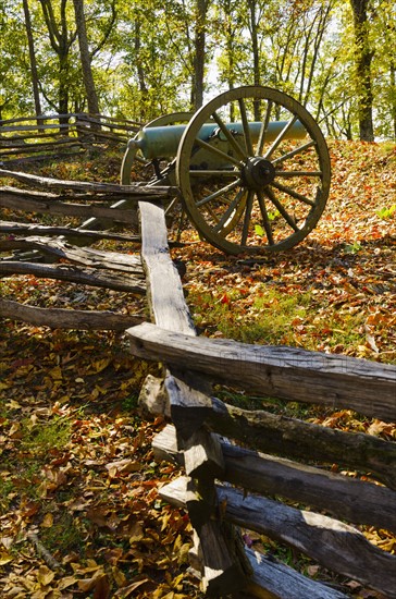 USA, Georgia, Kennesaw, Cannon at Kennesaw Battlefield Park.