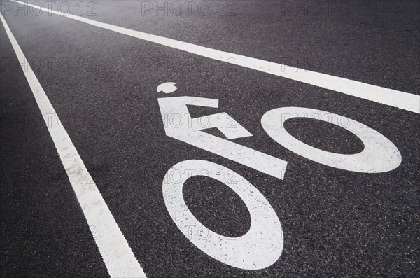 Sign on bike lane.