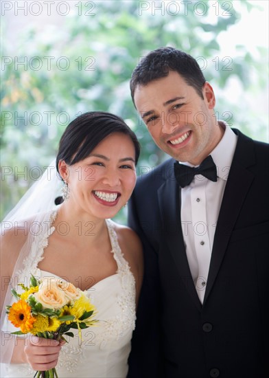 Portrait of bride and groom.