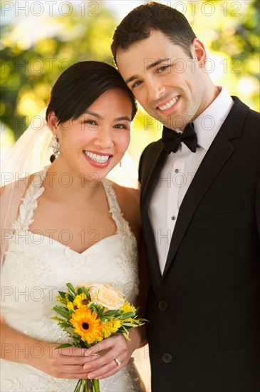 Portrait of bride and groom.