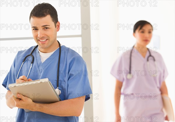 Doctor and nurse in hospital.