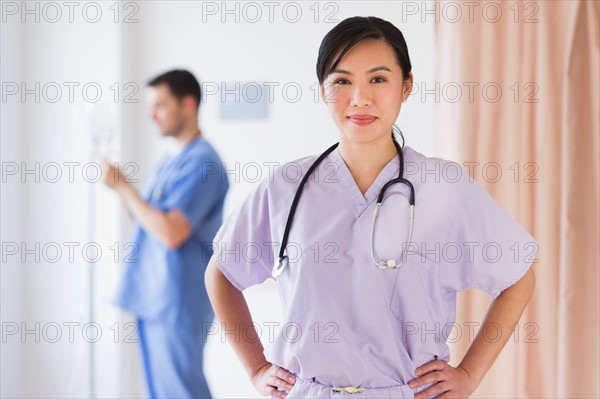 Doctor and nurse in hospital.