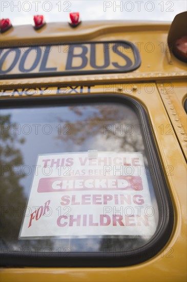 Close up of school bus. Photo : Jamie Grill