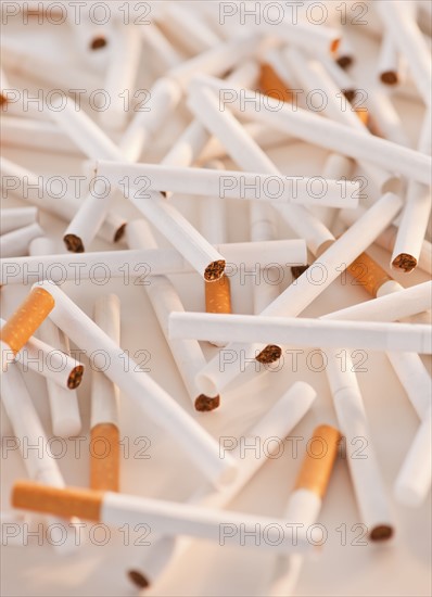 Close up of heap of cigarettes. Photo : Daniel Grill