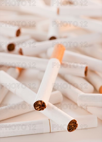 Close up of heap of cigarettes. Photo : Daniel Grill