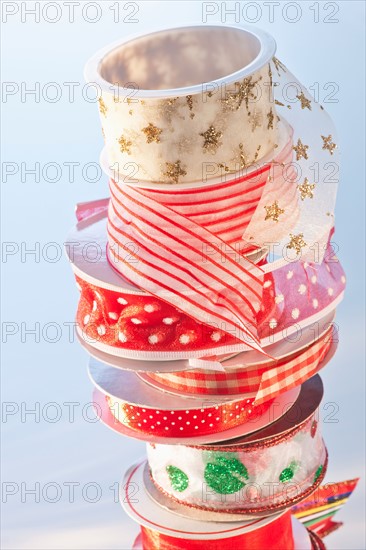 Close-up of christmas ribbons. Photo: Daniel Grill