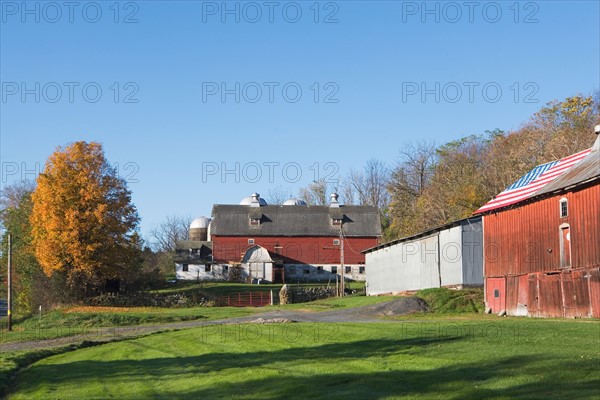 USA, New York,Chester, Historic wooden architecture. Photo: fotog