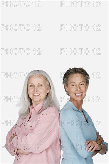 Studio portrait of two senior women. Photo: Rob Lewine