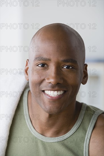 Portrait of athlete smiling. Photo : Rob Lewine