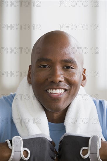 Portrait of athlete smiling. Photo : Rob Lewine