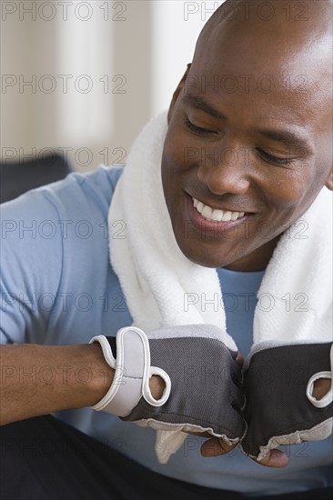 Portrait of male athlete smiling. Photo : Rob Lewine