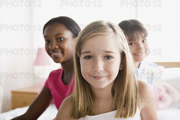 Portrait of three girls (10-11) . Photo: Rob Lewine