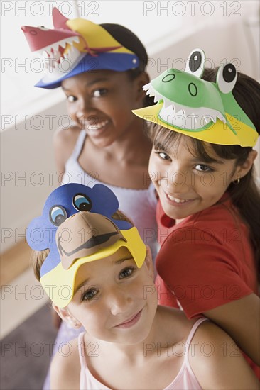 Three girls (10-11) having fun at slumber party. Photo: Rob Lewine