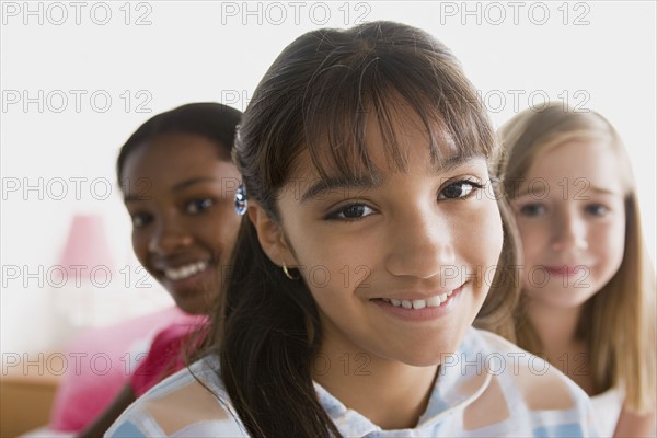 Portrait of three girls (10-11) . Photo: Rob Lewine