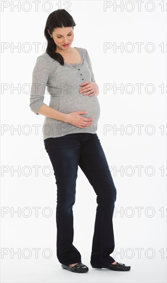 Studio shot of pregnant woman.