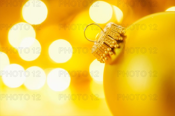 Close-up of Christmas ball, studio shot.