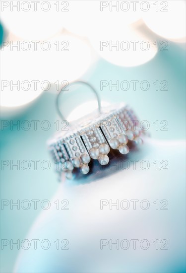 Close-up of Christmas ball, studio shot.