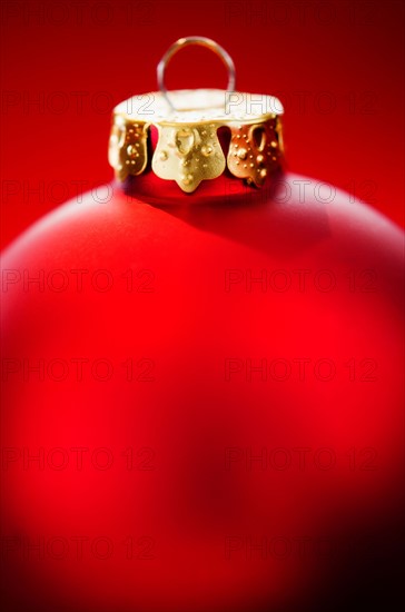 Close-up of Christmas ball, studio shot.