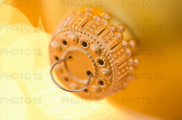 Close-up of Christmas ball, studio shot.