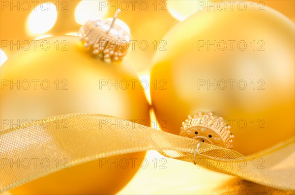 Close-up of Christmas balls, studio shot.