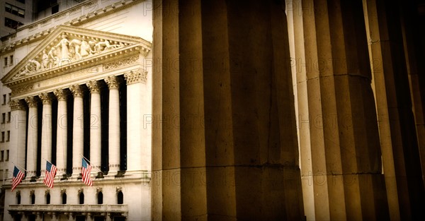 USA, New York State, New York City, View of New York Stock Exchange building.