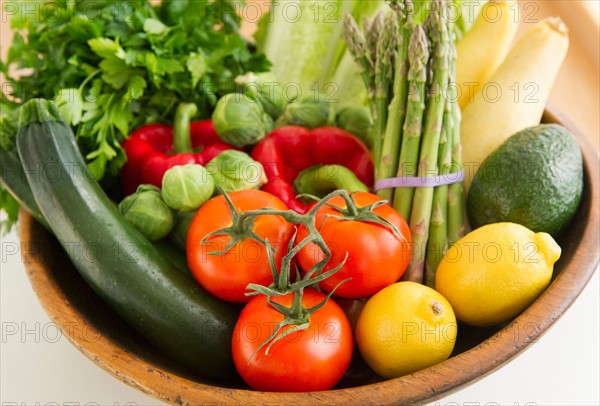 Bowl with vegetables.