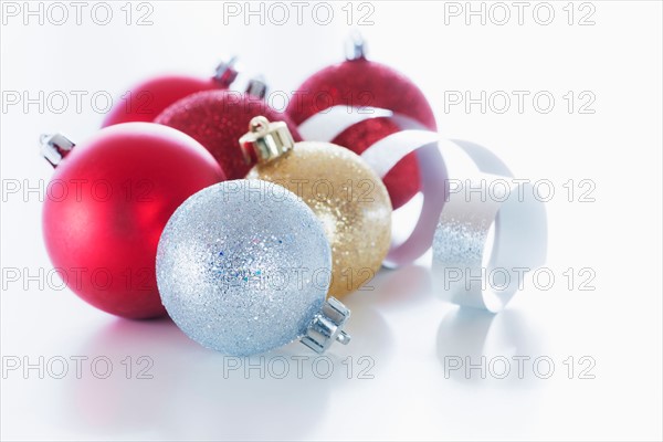 Studio shot of Christmas ornaments. Photo : Daniel Grill