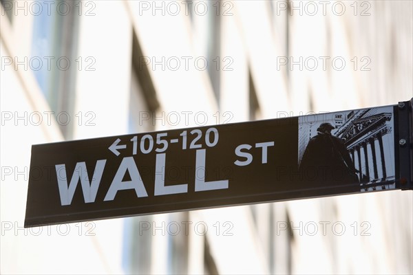 USA, New York state, New York city, close-up of Wass Street name sign. Photo : fotog