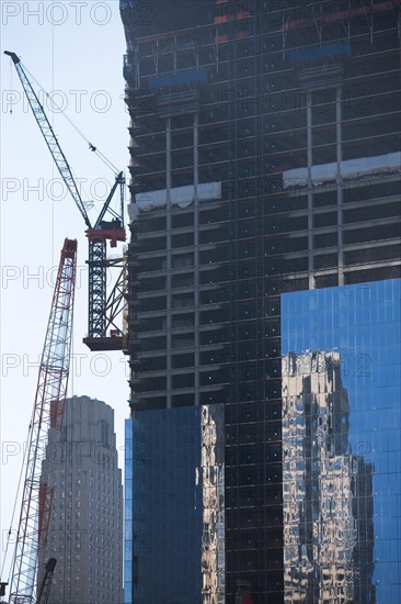 Usa, New York State, New York City, view of skyscraper construction. Photo : fotog