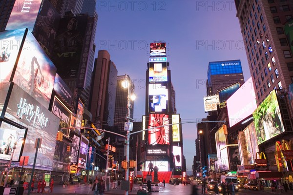 Usa, New York State, New York City, Times Square, cityscape at dusk. Photo : fotog