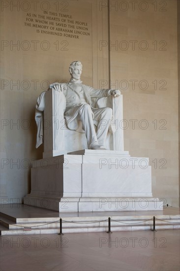 USA, Washington DC, Lincoln memorial sculpture. Photo : fotog