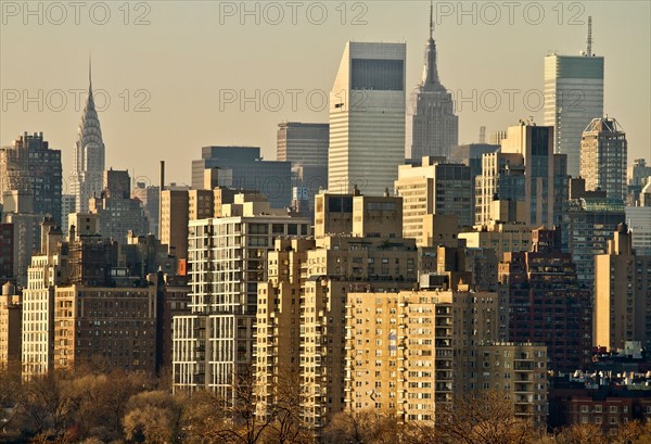 USA, New York, New York City, Manhattan, Skyline at dawn. Photo : fotog