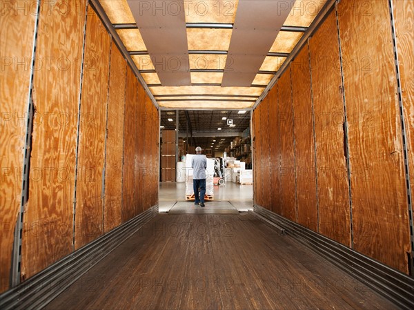 Man working in warehouse.