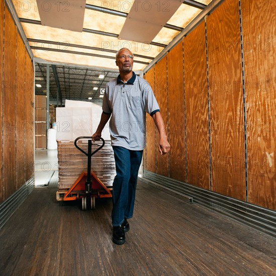 Man working in warehouse.