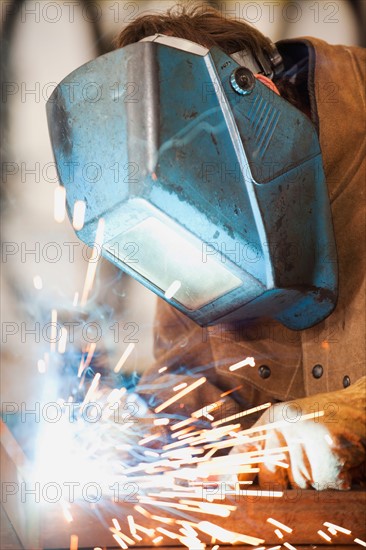 Welder at work.