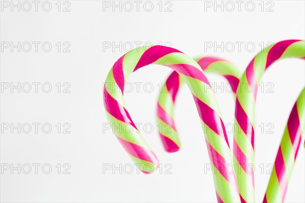 Red and white candy canes, studio shot. Photo : Sarah M. Golonka