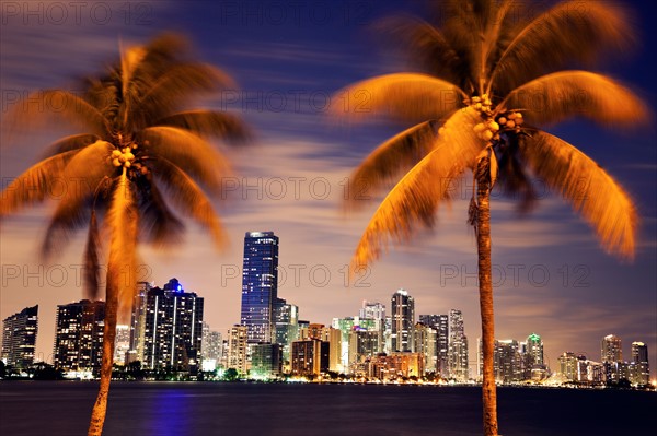 USA, Florida, Miami skyline at dusk. Photo : Henryk Sadura