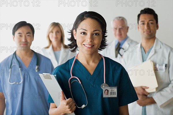 Portrait of hospital workers. Photo : Rob Lewine