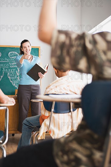 Teacher in classroom during lesson. Photo : Rob Lewine