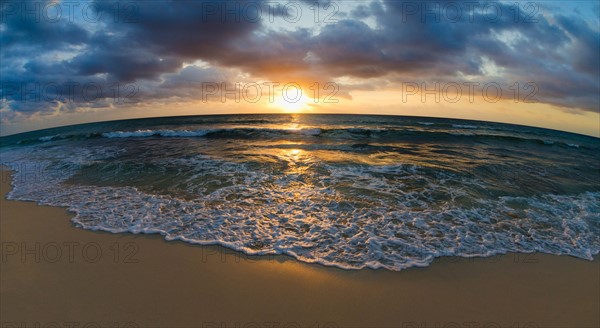 Mexico, Yucatan, Riviera Maya, Cancun. Seascape at sunset.