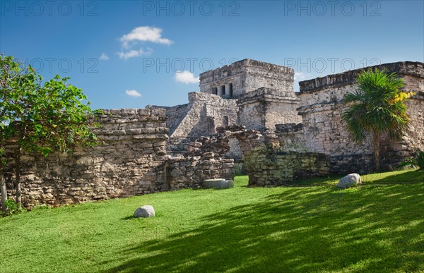 Mexico, Yucatan, Tulum. Ancient Mayan ruins.