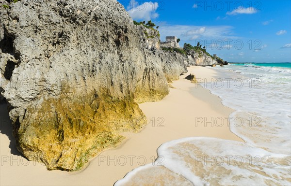 Mexico, Yucatan, Tulum. Ancient Mayan ruins.