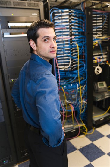 Portrait of male IT support technician.