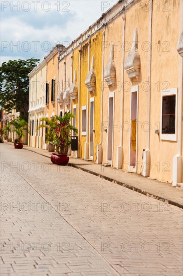 Mexico, Yucatan, Valladolid. Valladolid, Traditional houses.